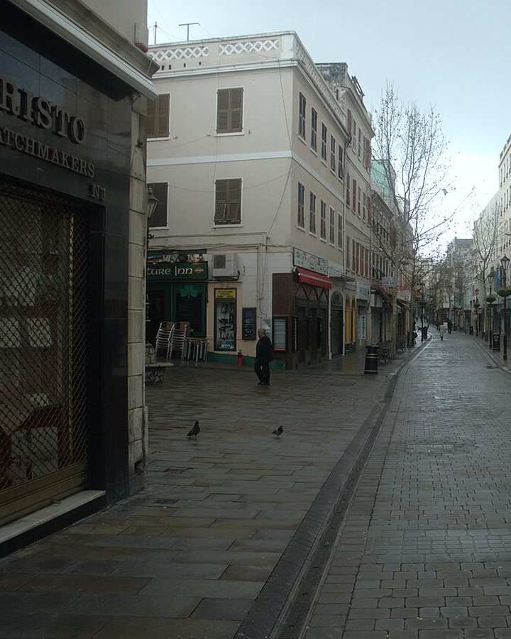 A watchmaker's corner on Main Street, Gibraltar